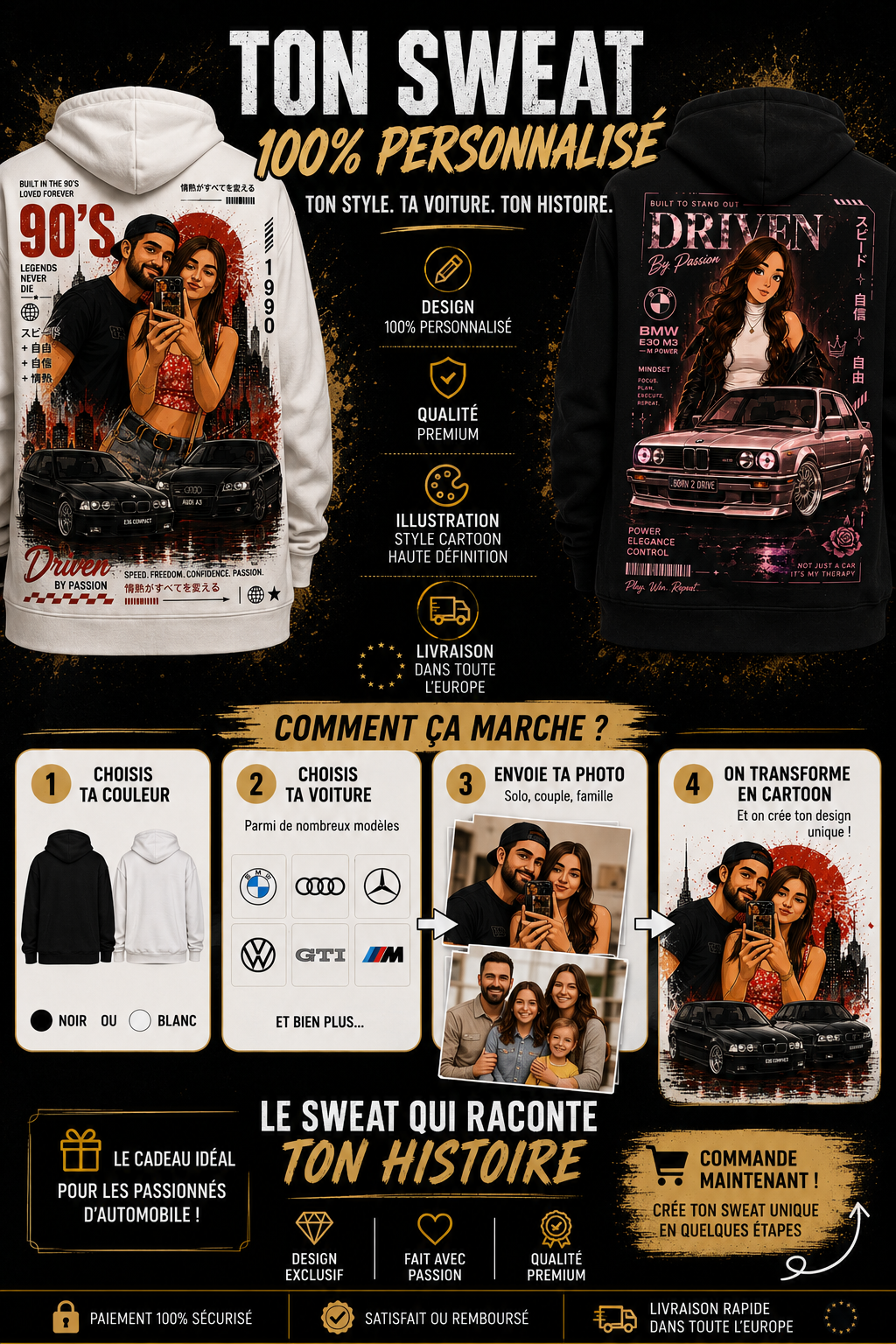 Sweat personnalisé - Crée une pièce unique à ton image.