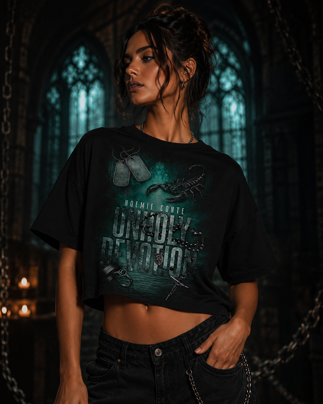 Unholy devotion crop top