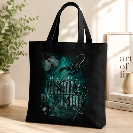Unholy devotion tote bag