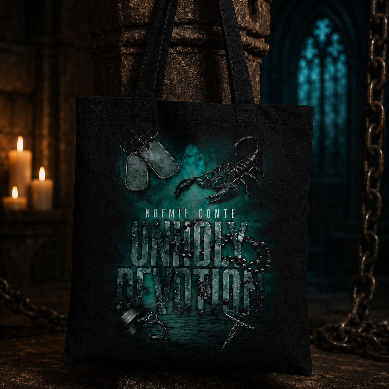 Unholy devotion tote bag